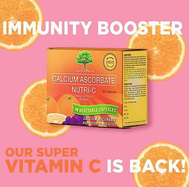 Nutri C Calcium Ascorbate VITAMIN C, 50 Capsule/box Lazada PH