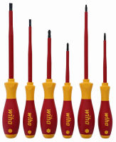 Wiha 35890 Insulated Slotted Phillips and Square Screwdriver Set, 6-Piece