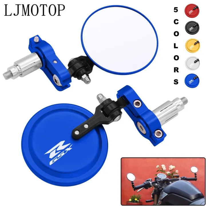 GSX R Motorcycle Mirrors 3 Inch Round Folding Bar End Side Mirror For Suzuki Gsxr 600 GSX R 750