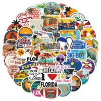 25/50PCS Florida City Landscape Stickers For Laptop Guitar Luggage Phone Waterproof Graffiti Sticker Decal Kid Toy Stickers Labels