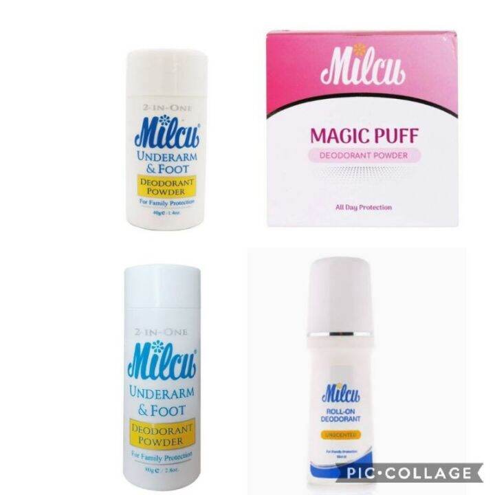 Milcu Deodorant Powder 40g/80g/roll on/magic puff Lazada PH