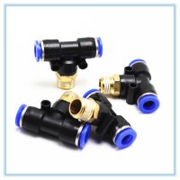 Air Connector Fitting T Shape Tee 12mm-4mm Hose Pipe to 1/8" 1/4" M5 3/8" 1/2" BSP Male Thread Pneumatic Coupler Pipe Fittings Accessories