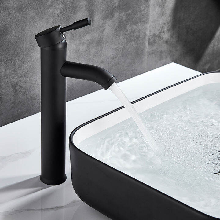 shbshaimy-basin-faucet-black-deck-mounted-brass-body-glass-spout-bathroom-faucet-single-handle-cold-hot-water-mixer-tap