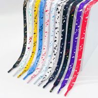 Rainbow Shoelaces for Sneakers Quality Fabric ink Splatter Shoe laces Fashion 0.8cm Flat AF1 Laces for Shoes 100/120/140/160CM