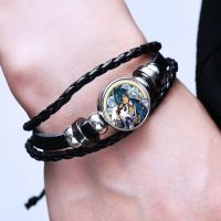 Genshin Impact Mondstadt Leather Bracelet Anime Game Figure Bracelets Wristband Jewelry Fans Gifts