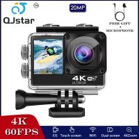 QJstar-Caméra daction H11 4K 60FPS 20MP EIS 2.0 écran tactile LCD WiFi étanche télécommande naime 4X sport surf