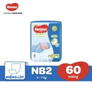 Miếng lót sơ sinh NB2 Huggies Dry Tràm Trà Tự Nhiên 60 miếng