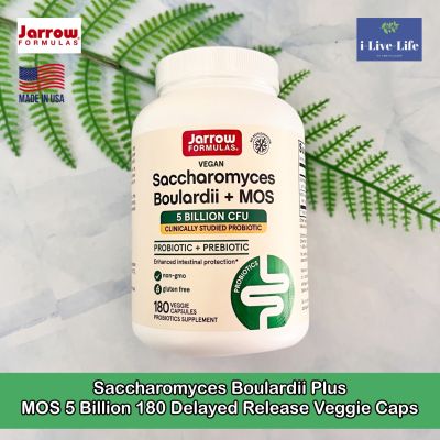 แซคคาโรไมซีส โบลาร์ดี Saccharomyces Boulardii Plus MOS 5 Billion 90 or 180 Delayed Release Veggie Caps - Jarrow Formulas โพรไบโอติก โปรไบโอติค