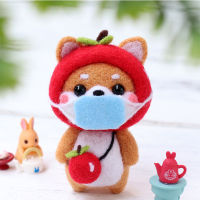 MIUSIE Shiba Inu Handmade Pets Toy Doll Wool Felt Needle Poked Kitting DIY Cute Animal Wool Felting Package Non-Finished kit-pangyh