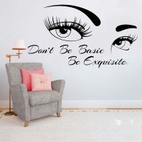 [COD] Personalized Name Eyes Wall Decal Vinyl Stickers Female Eyelashes Custom Quote Poster Signboard LC1187