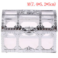 Jingg 1PC แบบพกพา Candy Hollow Gold Silver Treasure chest Case Organizer กล่องเก็บของ