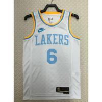 【Hot Pressed】2023 Nba Los Angeles Lakers No. 6 James Retro White Basketball Jersey