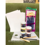 Set màu Acrylic + bút+ giấy dành cho người mới học