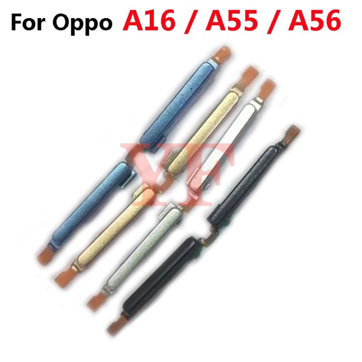 สำหรับ Oppo A16 A55 A56 A54 5G A53 A53S A54S ด้านข้างกุญแจปุ่มปรับระดับเสียงกุญแจปุ่มด้านข้างที่ปรับเสียงขึ้นลงปุ่มเปิดปิด