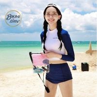 YAI ชุดว่ายน้ำทูพีช BikiniTime (S-XL) บิกินี ชุดว่ายน้ำทูพีซ แนวสปอร์ต แขนยาว กันแดด กันยูวี  ชุดว่ายน้ำวันพีช  บิกินี่