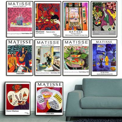 Nordic Abstract Art ภาพวาดผ้าใบ Matisse สีสำนักงานผนังห้องนั่งเล่น Corridor ตกแต่งบ้านภาพจิตรกรรมฝาผนัง0824