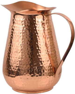 Artisans Anvil Artisan’s Anvil Copper Pitcher w/Copper Handle, Pure 100% Hammered Vessel, Heavy Duty Copper Jug, Handmade, 70 fl. Oz, Best for Water, Ayurveda, Moscow Mule, Cocktails 70 oz Hammered Copper