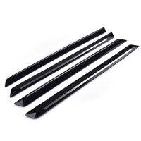 4pcs Car Bumper Protector Silane Guard Strip Chrome Sticker Front Rear Bumper Protector Rubber Black Universal 44.7CM Car Decor