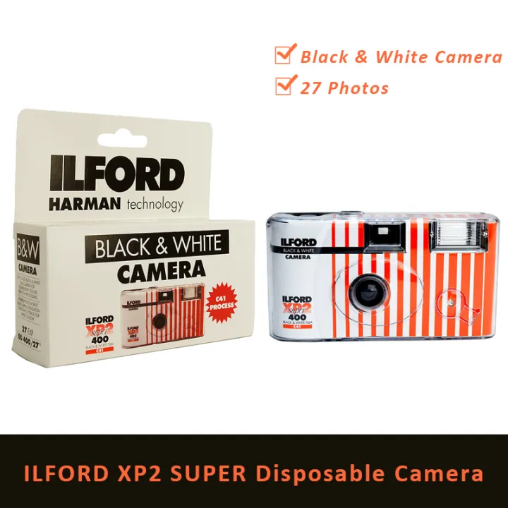 ILFORD XP2 SUPER SINGLE USE DISPOSABLE BlACK & WHITE 27EXP Photo CAMERA
