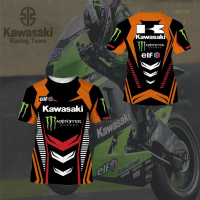 New！2023！Kawasaki 3D Cetak T-shirt Bulat Neck Musim panas Fashion Men and Women 6XL High quality products （Freeprinting of names）