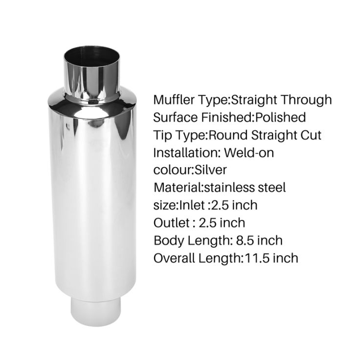 2-5-inch-inlet-universal-resonator-performance-muffler-stainless-steel-11-5-inch