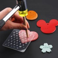 3pcs Plastic Leather Punch Stamping Board Letter Number Engraved Emboss Pattern Hand-knocked Stamper Mold DIY Leathercarft Tool