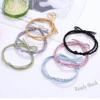 【Ready Stock】 ✼□ C18 头绳头饰Fashion Simple Bow Hair Ring Double Twist Braid Head Rope Handmade Boyfriend Wear Wrist Rubber Band Headdress Hair Accessories Wholesale