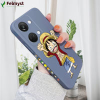 สำหรับ OnePlus Nord 3 5G เคสมือถืออะนิเมะลิง D. เคสป้องกันทนแรงกระแทกกล้องคลุมทั้งหมดของเหลวเคสโทรศัพท์ดีไซน์ข้างลายขอบสี่เหลี่ยมการ์ตูน Luffy