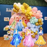 73CM Number Balloon Filling Box Disney Snow White Cinderella Princess Foil Balloon Garland Arch Birthday Baby Shower Party Decor Artificial Flowers  P