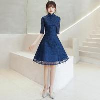 Factory Wholesale 2022 New Summer Ancient Show Modified Lace Cheongsam Dress Fresh Young Girl Cheongsam Dress