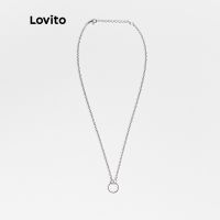 Lovito สร้อยคอโซ่ โลหะผสม ประดับแหวนโลหะ สําหรับผู้หญิง A07010 (สีทอง/เงิน) 5211033✉