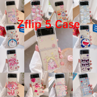 สำหรับ Samsung Galaxy Z เคสเคสทนกระแทกแบบพับได้5 ZFlip 4 ZFlip 3เคสโทรศัพท์ Flip5หน้าจอพับเก็บได้เคสโทรศัพท์เคสลายการ์ตูนสาวงาม