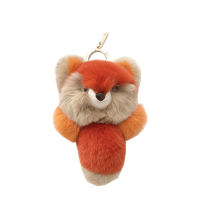 Luxury Fluffy Real Rex Rabbit Fur Ball Pompoms Keychain Metal Bag Charms Ring Pendant For Women