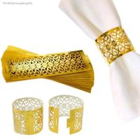 ☽♚✹ 10 25Pcs Gold Hollow Paper Napkin Ring Napkin Bands Laser Cut Napkins Holders Wedding Christmas Home Party Favor Table Decor