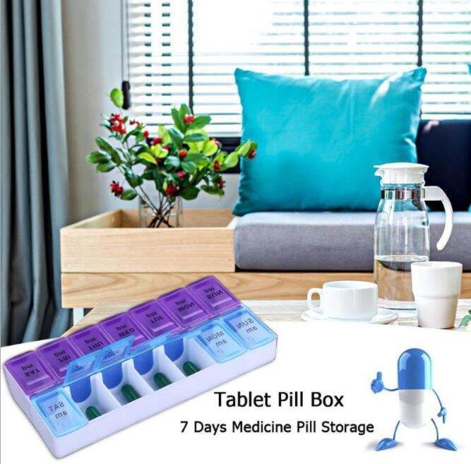 pill-organizer-กล่องใส่ยาเม็ด-ตลับใส่ยาแต่ละวัน-กล่องใส่ยา-14-ช่อง-กล่องใส่ยาเม็ด-ตลับใส่ยา-กล่องใส่ยา-กล่องใส่ยา-7-วัน-กล่องใส่ยาพกพา-กล่องยา