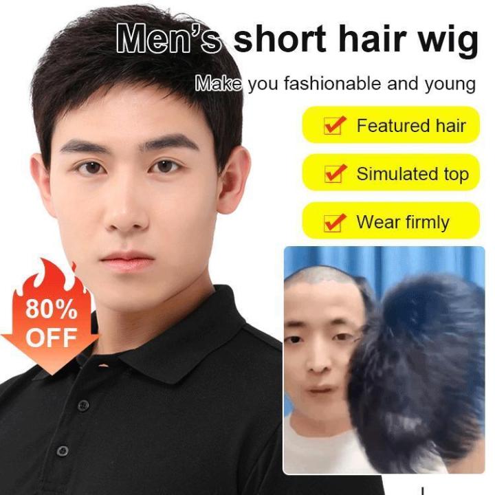 Super-Life Korean style short hair wig for men wig piece/Toupee Mens Hair  Replacement | Lazada