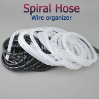 8mm 12M/Roll Spiral Wrapping Bands Transparent Wire Winding Hose Pipes Line Pipe Transparent Protection Wire Organizer 10mm