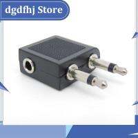 Dgdfhj Shop Nickel plated Air Plane dual 3.5mm Airplane socket Airline Headphone Mono Audio Converter Travel Jack Plug Splitter Adapter