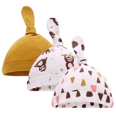✕■ 3pcs/Lot Baby Hats 100 Cotton Newborn Boys And Girls Beanie Cap Cute Infant Hats Winter Spring Hats amp; Caps For 0-6 Months