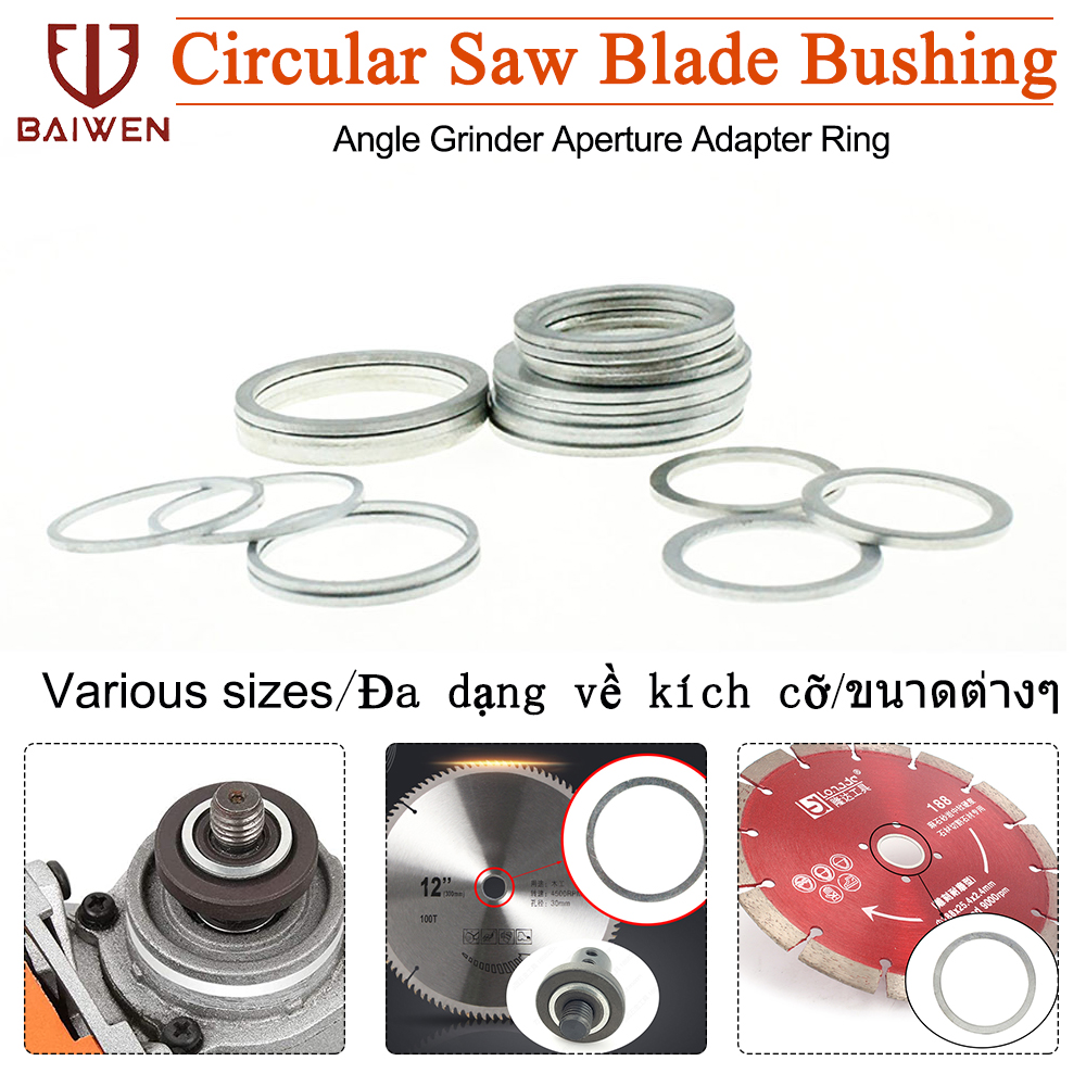 2 x 30mm to 25.4mm Circular Saw Blade Reducing Ring Bore Bushes Bushing Spacers 