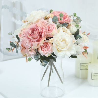 hotx【DT】 Hydrangea Artificial Flowers for Wedding Decorations Bouquet Mousse Fake