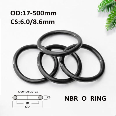 【2023】CS6. 0mm8.6mm OD17-500mm NBR Black O Ring Gasket Nitrile Rubber Corrosion Oil Resistant Seal Washer For Auto Hydrauliic Component