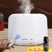 เครื่องพ่นอโรม่า พร้อมรีโมท! Aroma Diffuser with Remote Control ฟรี! น้ำมันหอมระเหยทีทรี - เครื่องพ่นควัน พ่นไอน้ำ พ่นน้ำมันหอมระเหย น้ำมันหอมระเหย