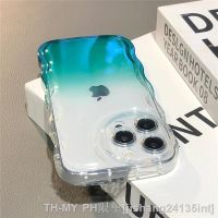 【LZ】❖❃  Gradient Candy Color Transparent Phone Case For iPhone 14 13 12 11 Pro Max XR XS Camera Protection Wave Lace Silicone Cover Case