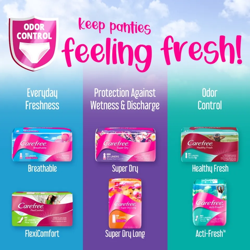 Carefree Breathable Unscented Panty Liners 20s - Feminine Care