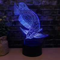 Nighdn ปลาอะคริลิค3D Night Light 7สี Touch รีโมทคอนล Led Illusion โคมไฟของขวัญสร้างสรรค์ Nightlight สำหรับเด็กผู้หญิง
