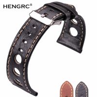 ✣❆ Genuine Leather Watchband Soft Thin 22mm 24mm Black Brown Women Men Watch Band Strap Belt With Pin Buckle