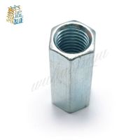 New Product 1Pcs M8 M10 M12 M14 M16 M18 M20 Rod Coupling Hex Nut Steel Galvanized Long Hex Nut Connection Thread Nut