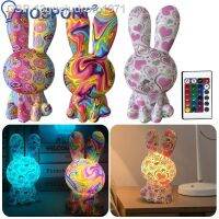 โคมไฟดักแมลงจากระยะไกลไฟ Led กลางคืนแสง Lâmpada Decoração ES De Mesa Em Forma Rabbt Iluminação Artesanato Ornmentos Presentos Natal Com Controle Remoto