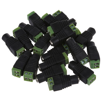 20pcs CCTV Camera 5.5 x 2.1mm DC Power Cable Female Plug Connector Adapter Jack